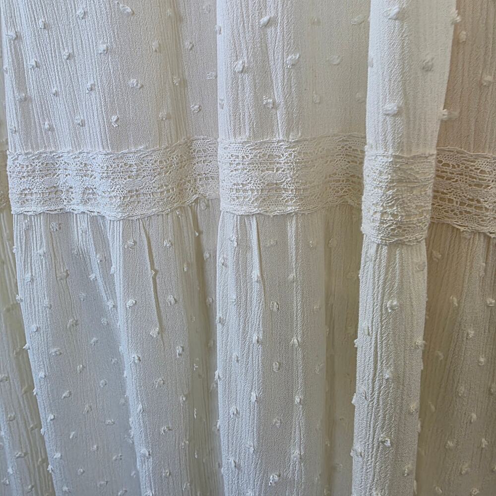 Knox Rose Swiss Dot Maxi Dress Ivory Women Size XL Boho Cottagecore Prairie NEW - Picture 4 of 10